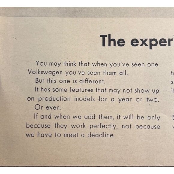 Vintage 1960 Experimental X-93 Volkswagen Advertisement Print VW Bug - Picture 3 of 11